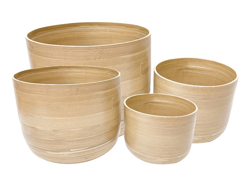 Superior Round Spun Bamboo Planters - Eco-Friendly Nesting Pots